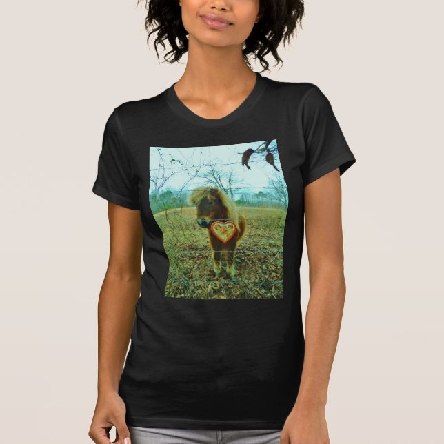 T-shirt Miniature cheval Brown Valentine Heart (Devant)