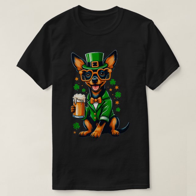 T-shirt Miniature Costume Pinscher Saint Paddys Day Pour L (Design devant)