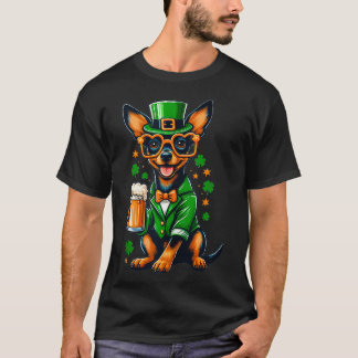 T-shirt Miniature Costume Pinscher Saint Paddys Day Pour L