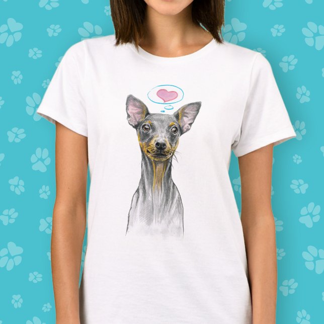 T-shirt Miniature pinscher Cute Portrait de chien avec Coe (Créateur téléchargé)