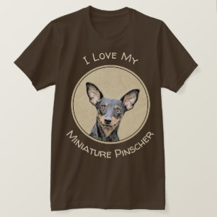 T-shirt Miniature Pinscher Peinture Cute Original Dog Art