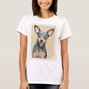 T-shirt Miniature Pinscher Peinture mignonne Chien Art ori