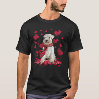 T-shirt Miniature Schnauzer drôle coeurs écharpe Saint-Val