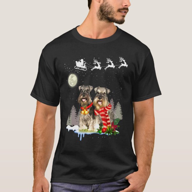 T-shirt Miniature Schnauzer Noël (Devant)