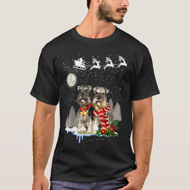 T-shirt Miniature Schnauzer Noël (Devant)