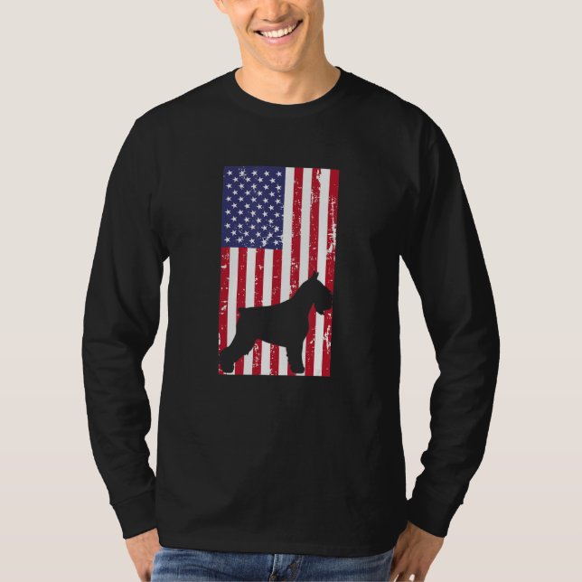 T-shirt Miniature Schnauzer Patriotic All American USA Fla (Devant)