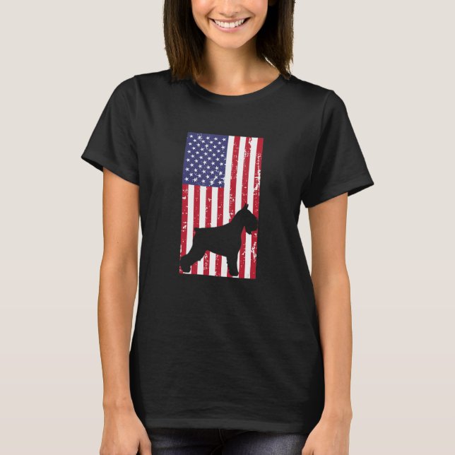T-shirt Miniature Schnauzer Patriotic All American USA Fla (Devant)