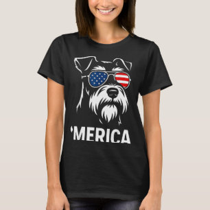 T-shirt Miniature Schnauzer Patriotique Amérique 4 Juillet