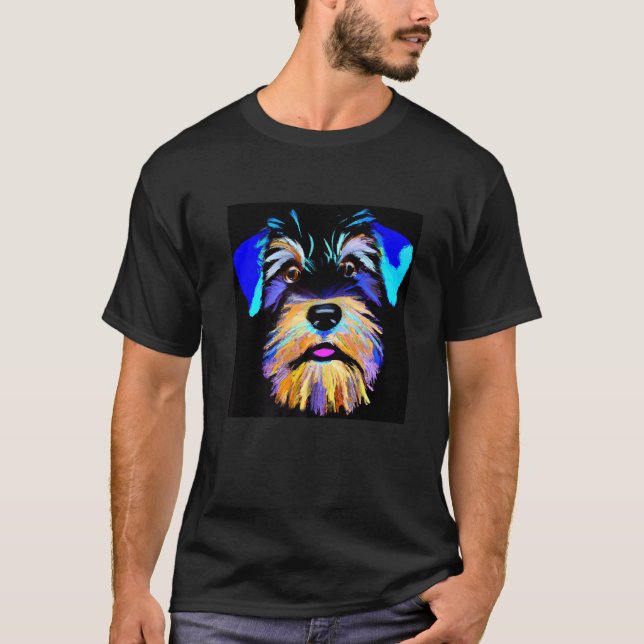 T-shirt Miniature schnauzer puppy cute pup doggy schnauzer (Devant)