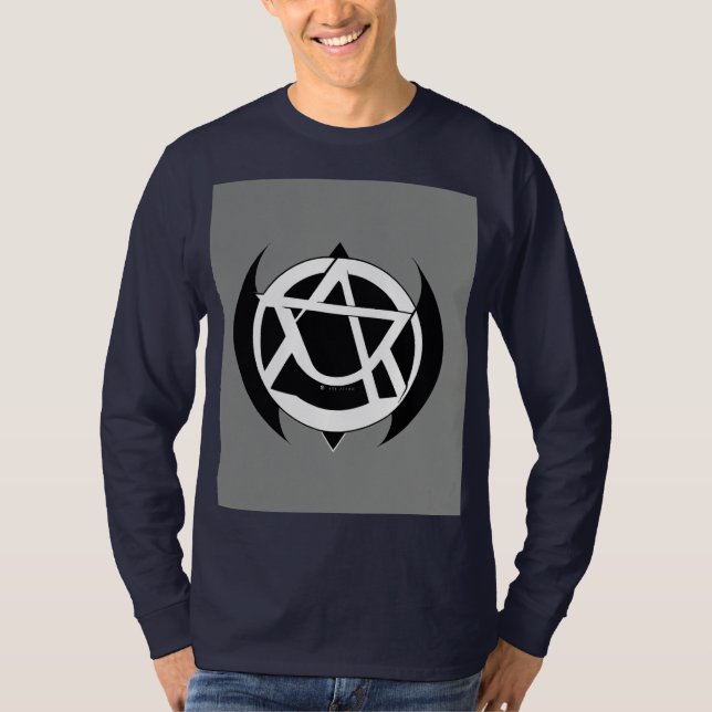 T-shirt Minimal Anarchy Symbol – Black & White Circle-A Lo (Devant)