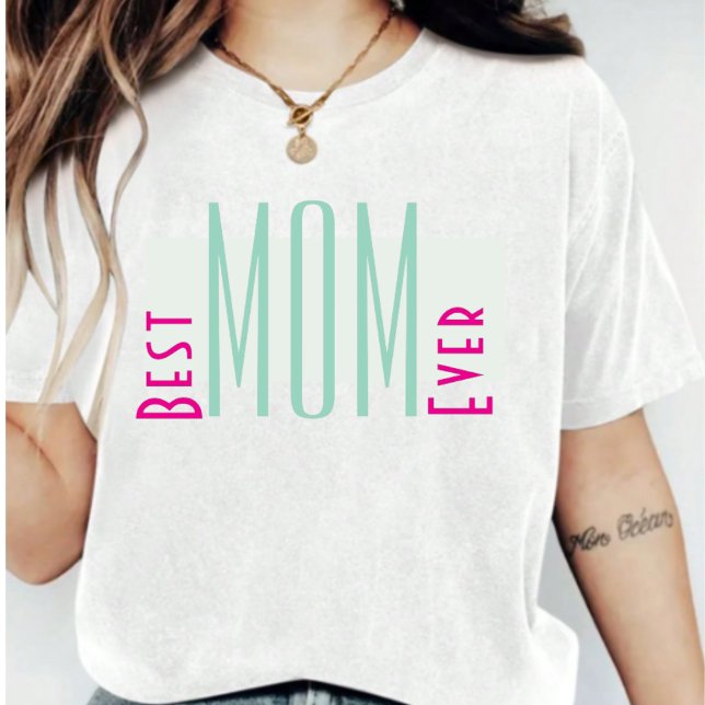 T-shirt minimal Best Mom Typography (Créateur téléchargé)
