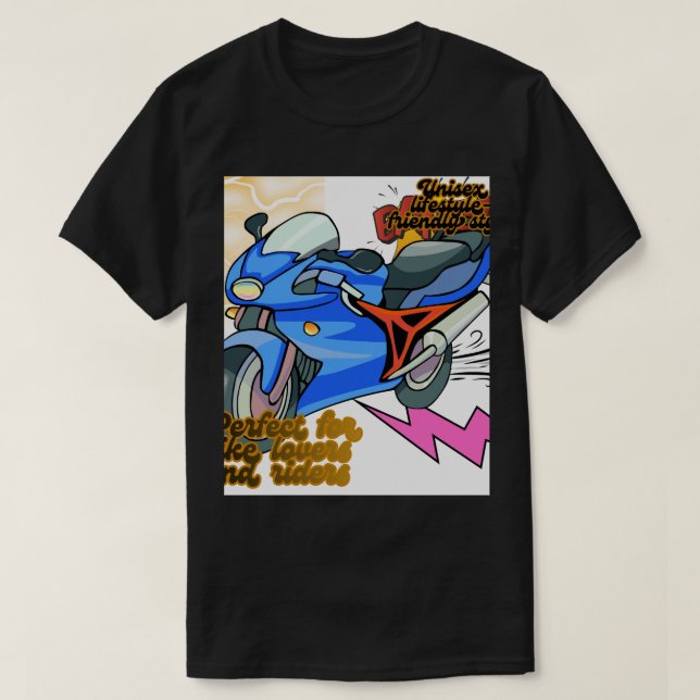 T-shirt Minimal Bike Art Graphic – Modern Motorcycle (Design devant)
