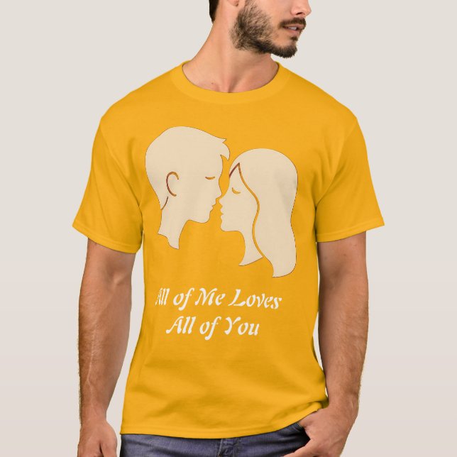 T-shirt Minimal Couple Silhouette Happy Valentines Day (Devant)