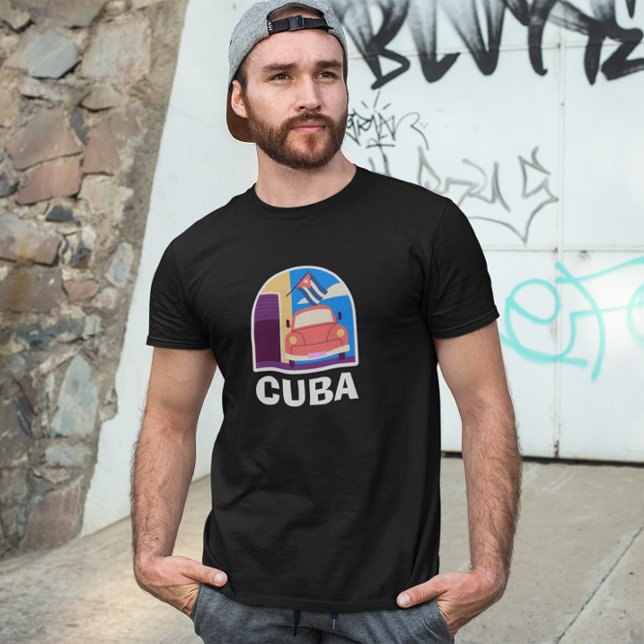 T-shirt Minimal Cuba Island Voyage Vintage Rétro (cuba vintage travel t shirt)