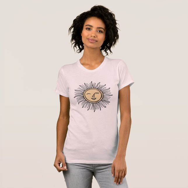 T-Shirt minimal Sun Boho levant (Devant entier)