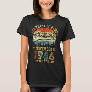 T-shirt Minimal Vintage Novembre 1966 60 Ans