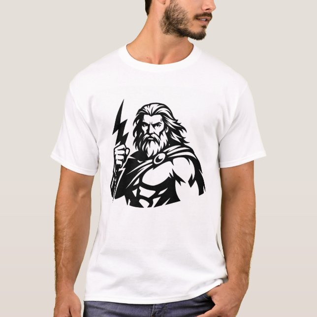 T-shirt Minimal Zeus in Black & White (Devant)