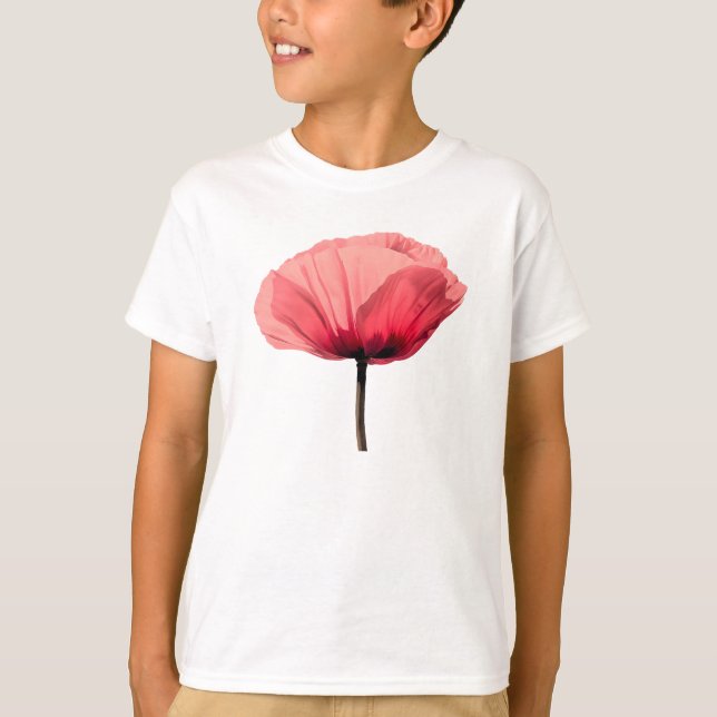 T-shirt Minimalisme de fleurs de Poppy Pastel (Devant)