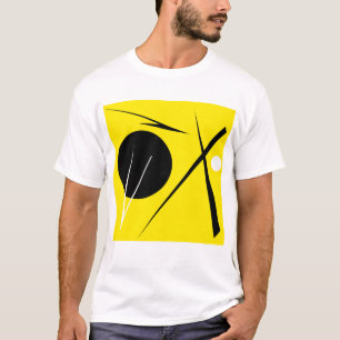 T-shirt Minimalisme moderne Art Abstrait Jaune Noir Blanc