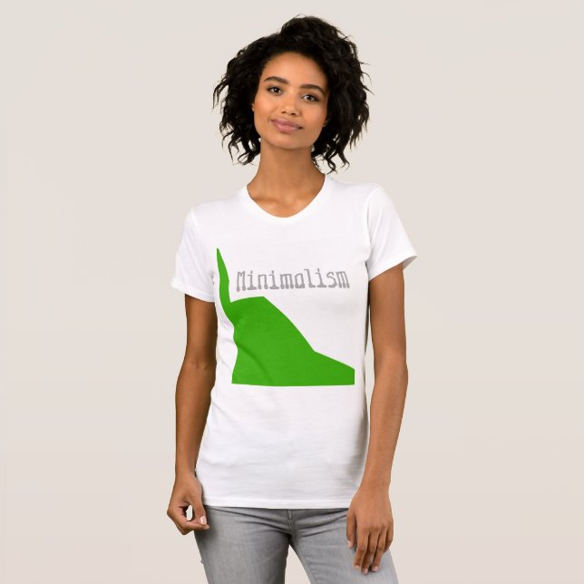 T-shirt Minimalisme Vert Blanc (Devant entier)