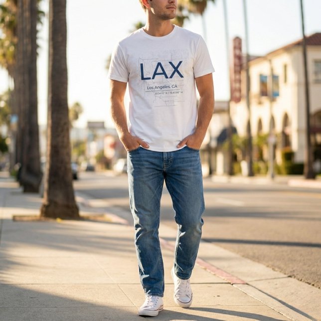 T-shirt Minimalist Airport Code – Customizable LAX  (Créateur téléchargé)
