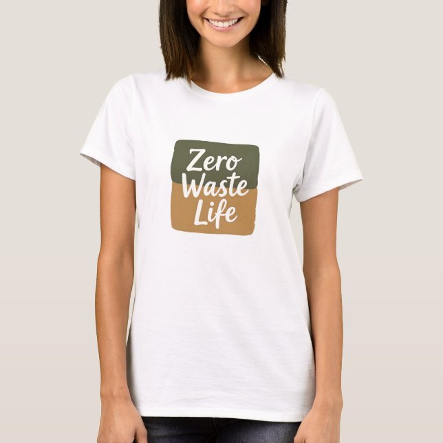 T-shirt Minimalist Digital Graphic “Zero Waste Life” Handw (Devant)