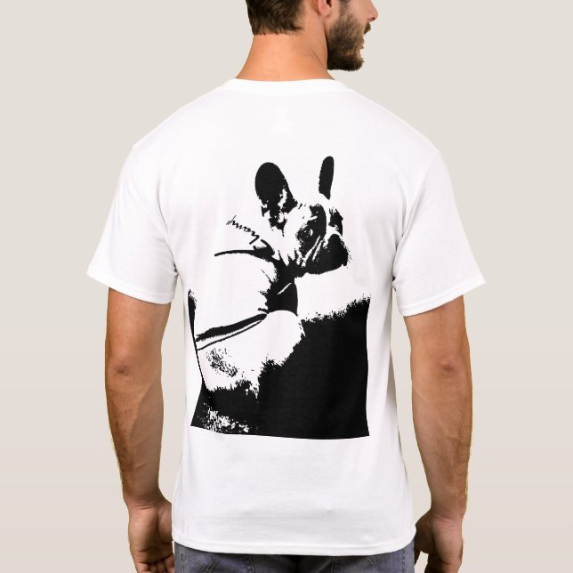 T-shirt Minimalist French Bulldog Silhouette – Bold Black  (Dos)