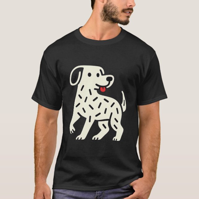 T-shirt Minimalist Funny Dog Lover Quirky Abstract Puppy L (Devant)