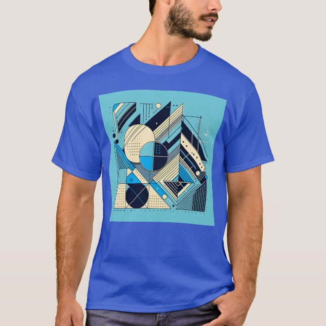 T-shirt Minimalist Geometric Shapes Retro Style gift (Devant)
