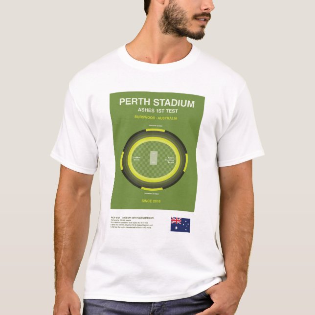 T-shirt Minimalist Perth Cricket Ground Line Print Tee (Devant)