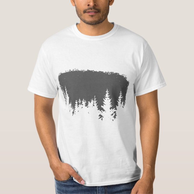 T-shirt Minimalist Pine Tree World Traveler Graphic Clothi (Devant)