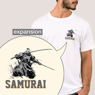 T-shirt Minimalist Samurai Pocket Size Graphic Custom