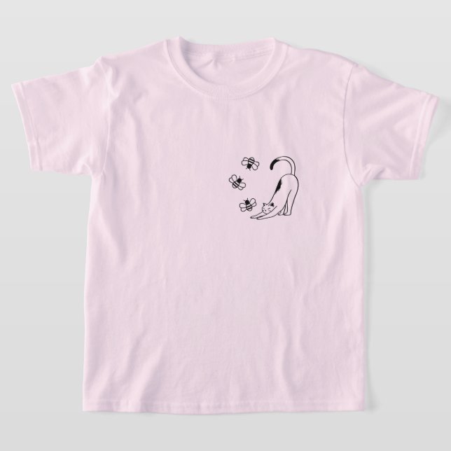 T-shirt Minimalist Spring Kids Cat  (Poser)