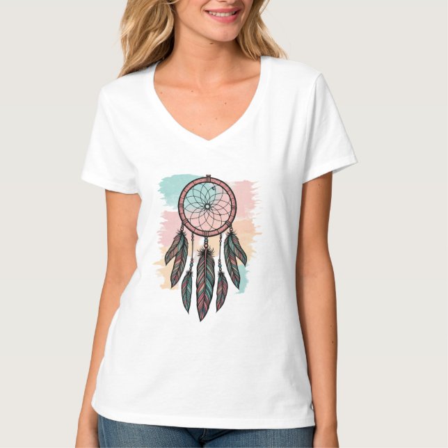 T-shirt minimaliste "Attrape-rêves élégant" (Devant)
