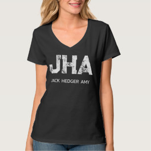 T-SHIRT MINIMALISTE BLANC MONOGRAMME DE TROIS LETTRES NOM