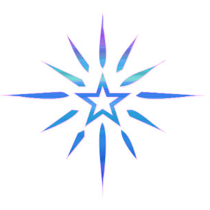 T-Shirt Minimaliste Blue Star Shine Art Luminesc