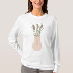 T-shirt Minimaliste Boho Lavande dans un Vase en Verre