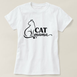 T-shirt Minimaliste Chat Maman - Chat en Dessin au