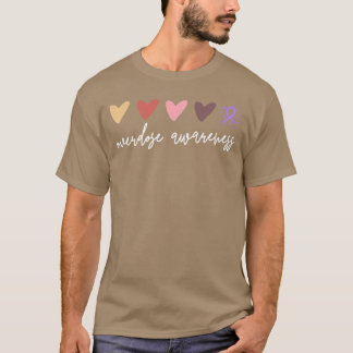 T-shirt Minimaliste Cœurs Sensibilisation au Surdosage Man