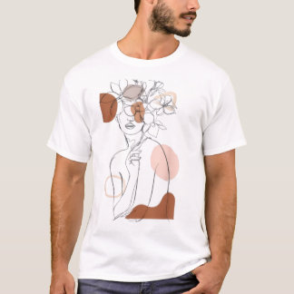 T-Shirt Minimaliste en Art de Ligne Abstrait – Vis