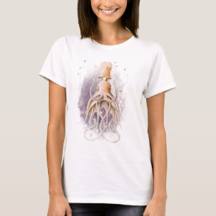 T-shirt Minimaliste et élégant Art Calamar Blanc