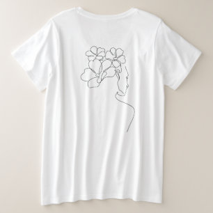 T-shirt minimaliste Floral Woman Line Art - Élégan