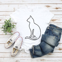Minimaliste Ligne Art Chat – Silhouette Contour No