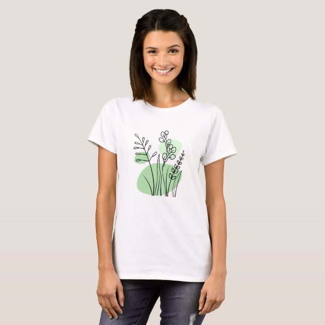 T-shirt Minimaliste moderne tendance botanique (Devant entier)