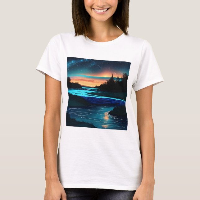 T-shirt Minimaliste Serene Riverscape (Devant)