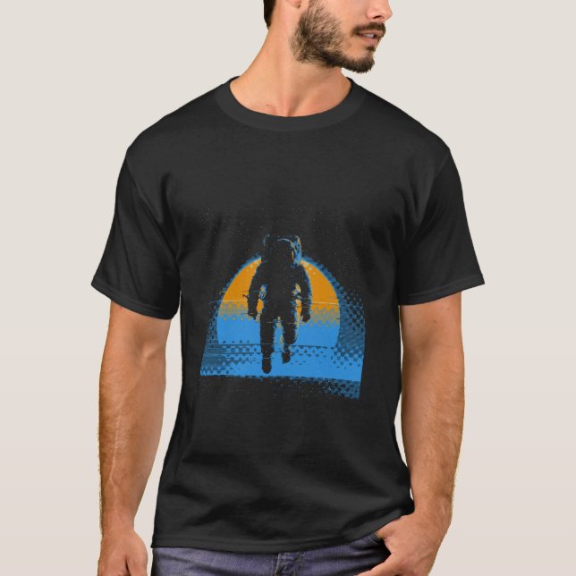 T-shirt Minimalistic Astronaut in Space Astronomy Planets (Devant)