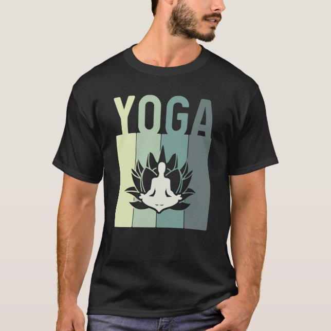 T-shirt Minimalistic Lotus Flower Meditating Yoga (Devant)