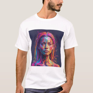 T-shirt minime pour le visage coloré féminin brill