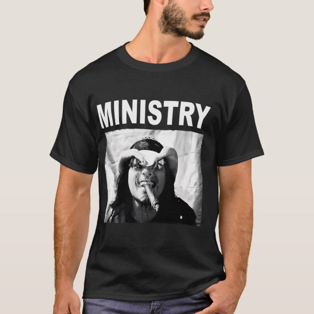 T-shirt Ministère sur noir (Devant)