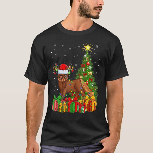 T-shirt Mink   Xmas Holiday Santa Mink Christmas Tree (Devant)
